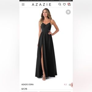 Azazie cora dress in black